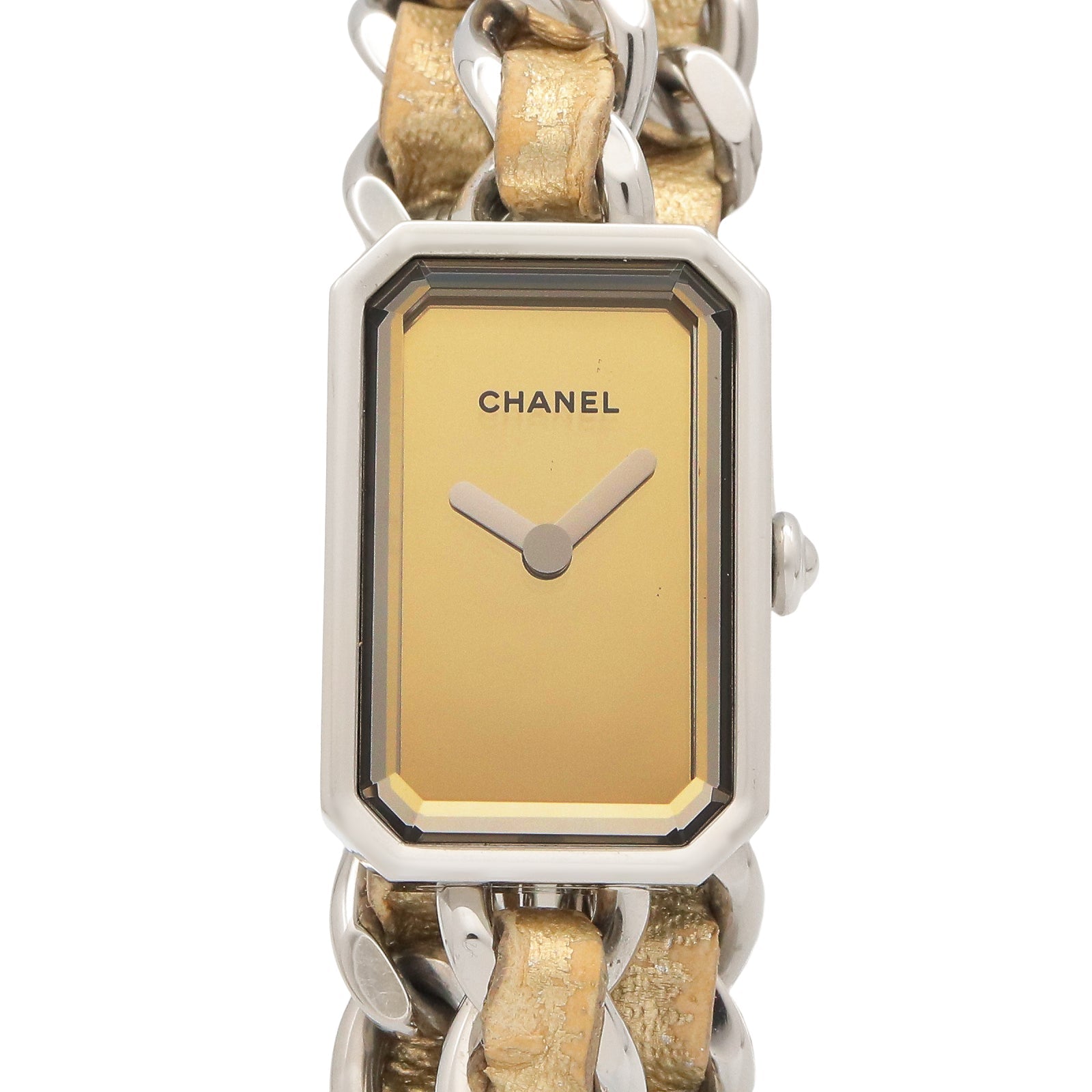 CHANEL Chanel Gold Mirror Premiere Rock Stainless Steel×leather H5583 image 1