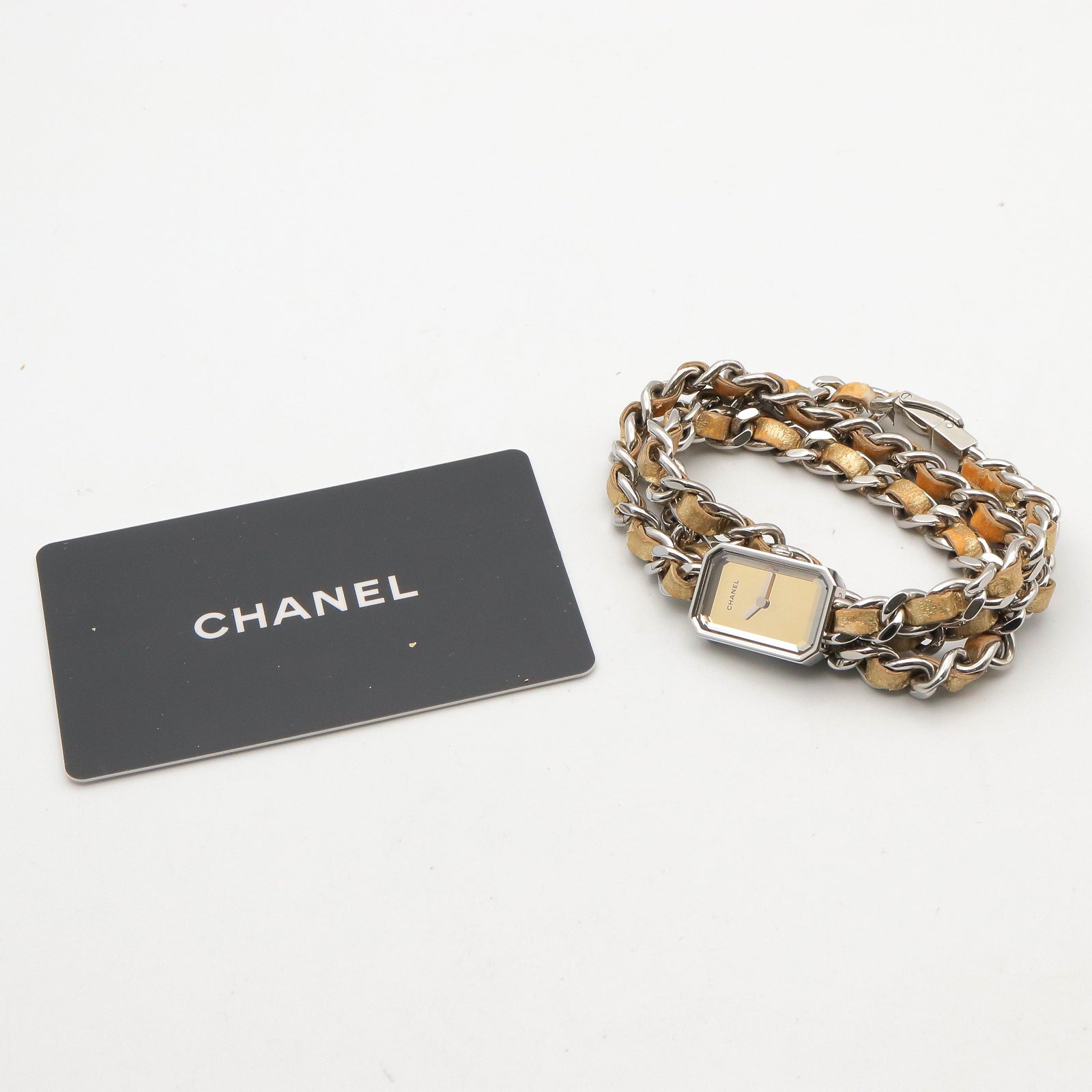 CHANEL Chanel Gold Mirror Premiere Rock Stainless Steel×leather H5583 image 10