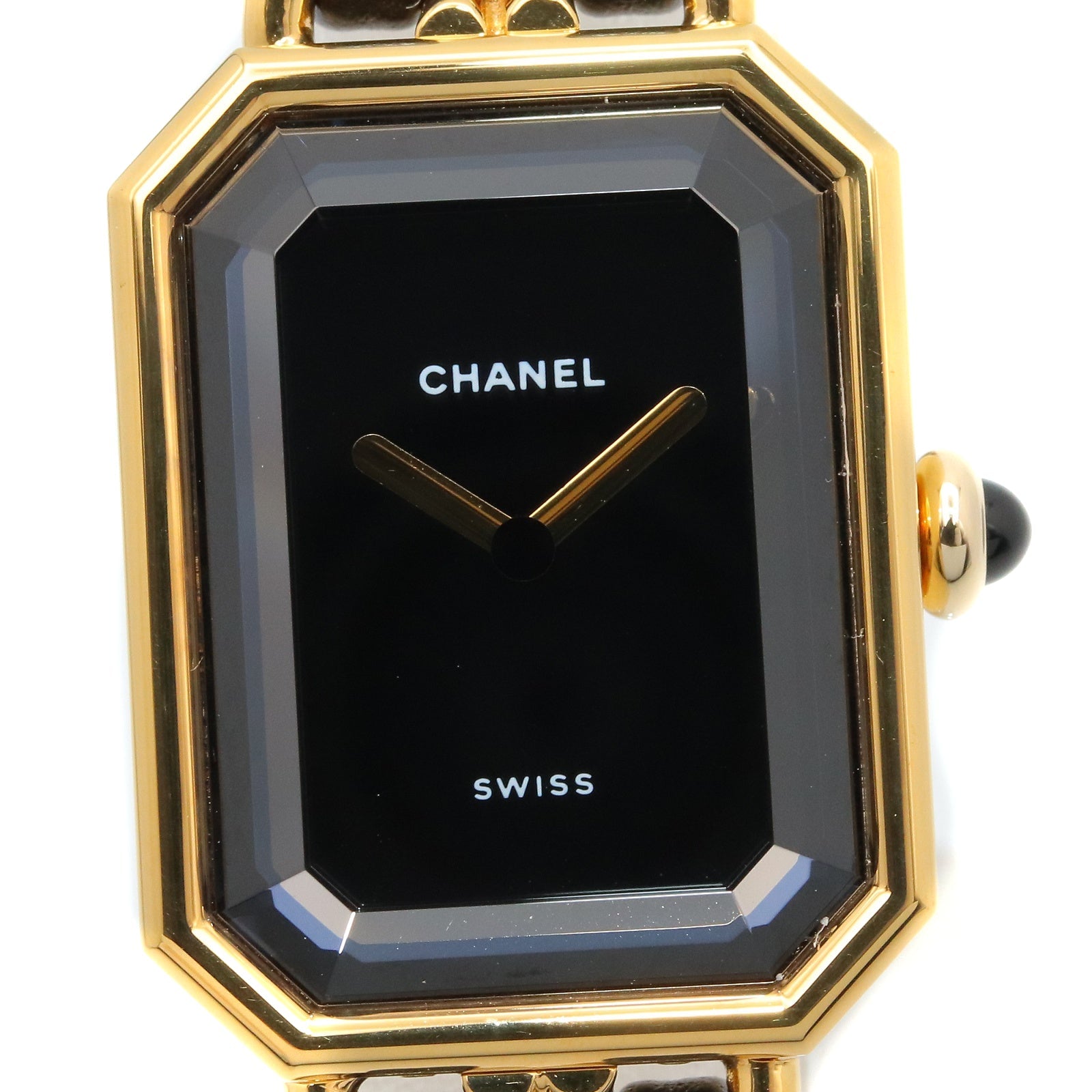 CHANEL Chanel Black Premiere M Gold Plated×leather H0001 image 3