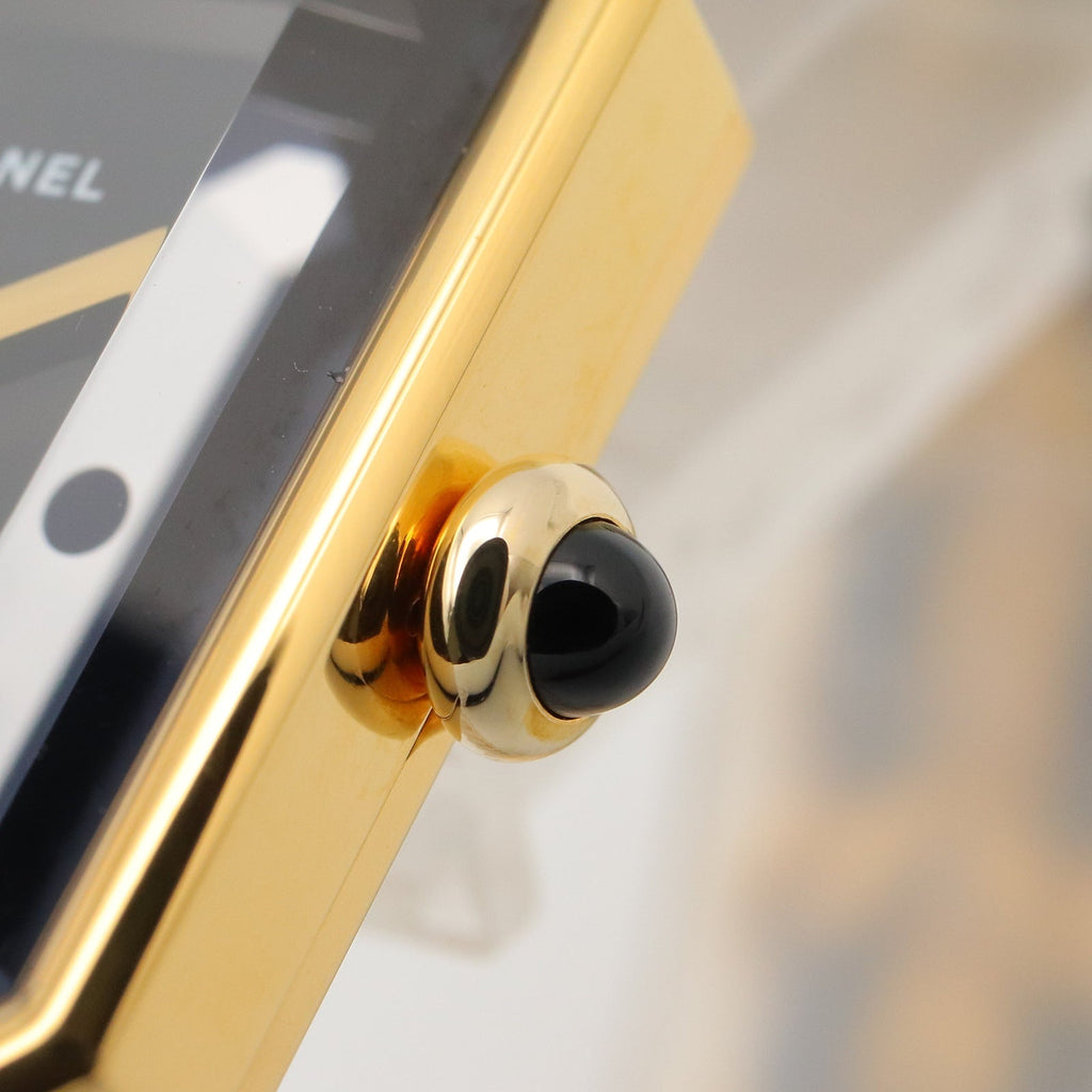 CHANEL Chanel Black Premiere M Gold Plated×leather H0001 image 7