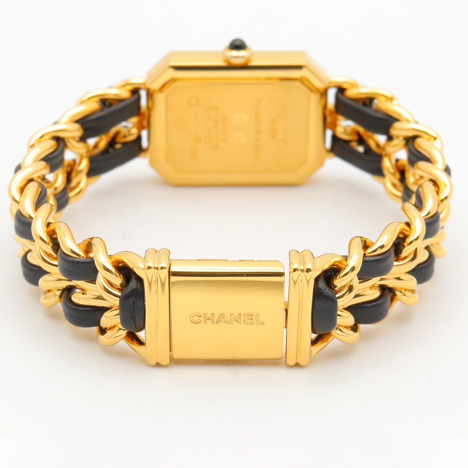 CHANEL Chanel Black Premiere M Gold Plated×leather H0001 image 5