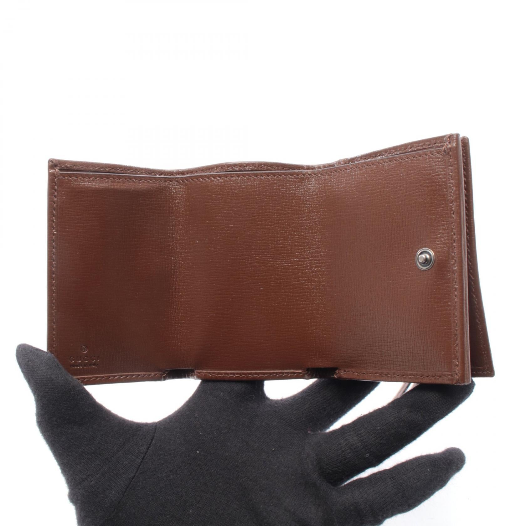 GUCCI Gucci Gucci × Balenciaga Hacker Project Tri-Fold Wallet Beige/Brown Canvas×leather image 3