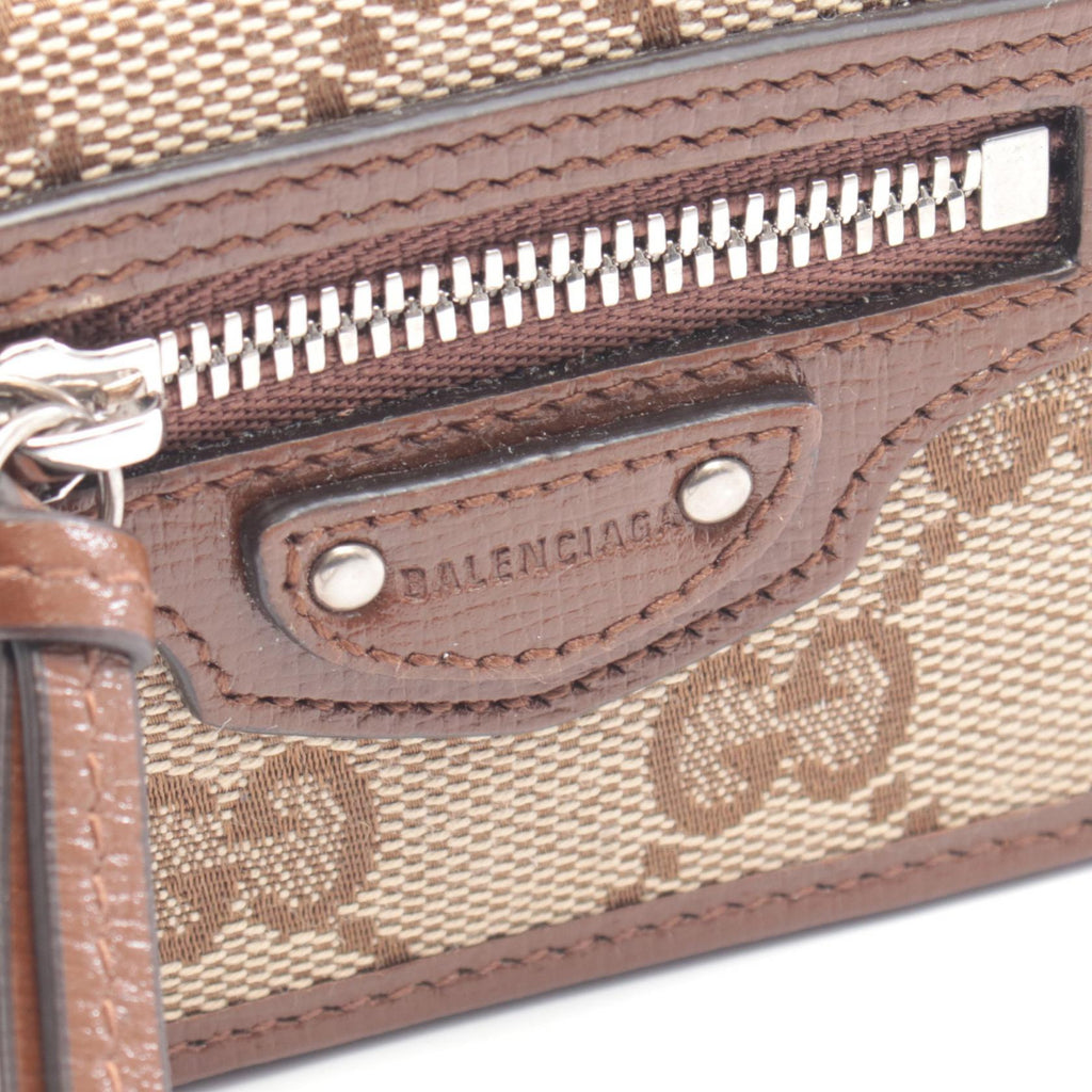 GUCCI Gucci Gucci × Balenciaga Hacker Project Tri-Fold Wallet Beige/Brown Canvas×leather image 8
