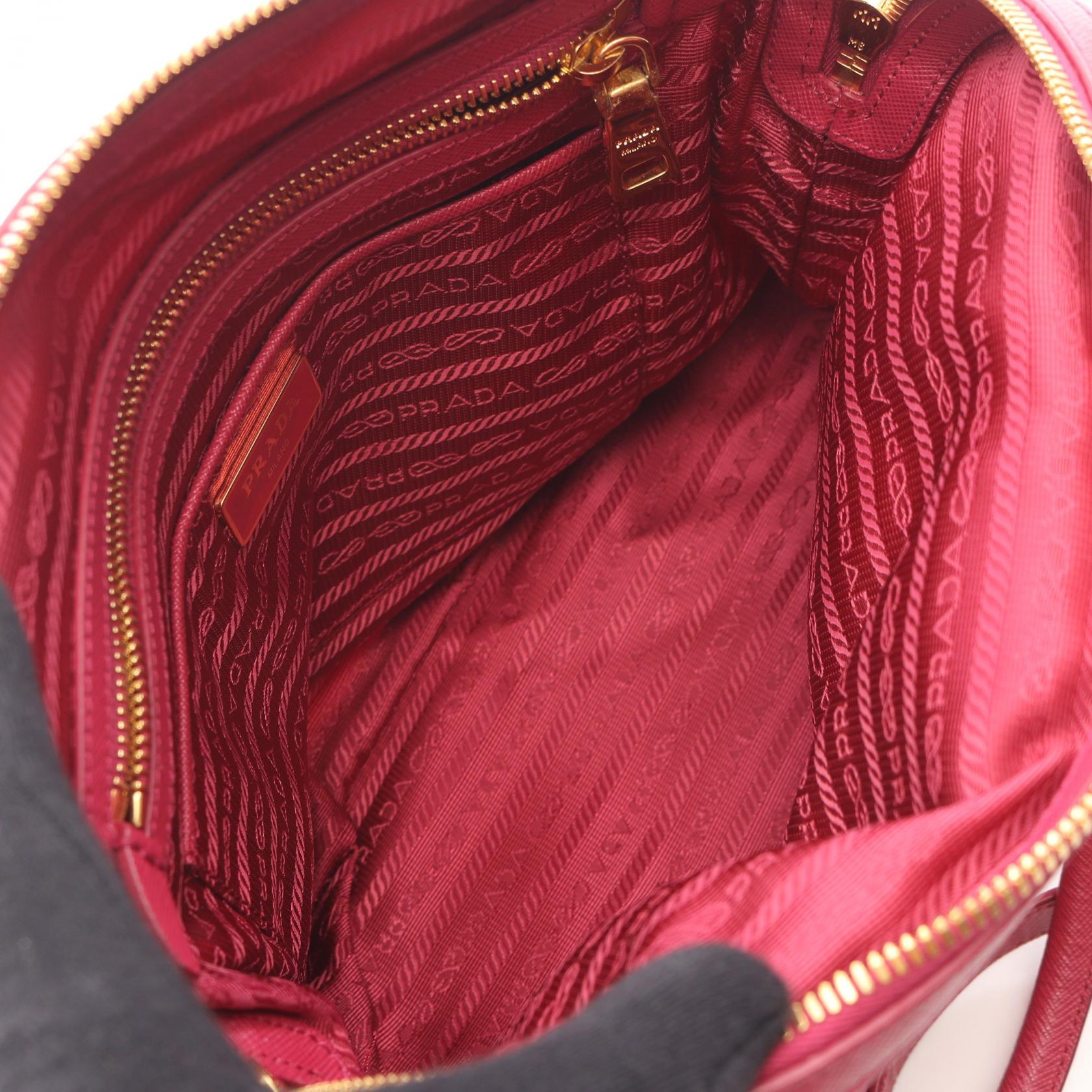PRADA Prada Tessuto Saffiano Handbag Pink Nylon×saffiano Leather 1bb013 image 3