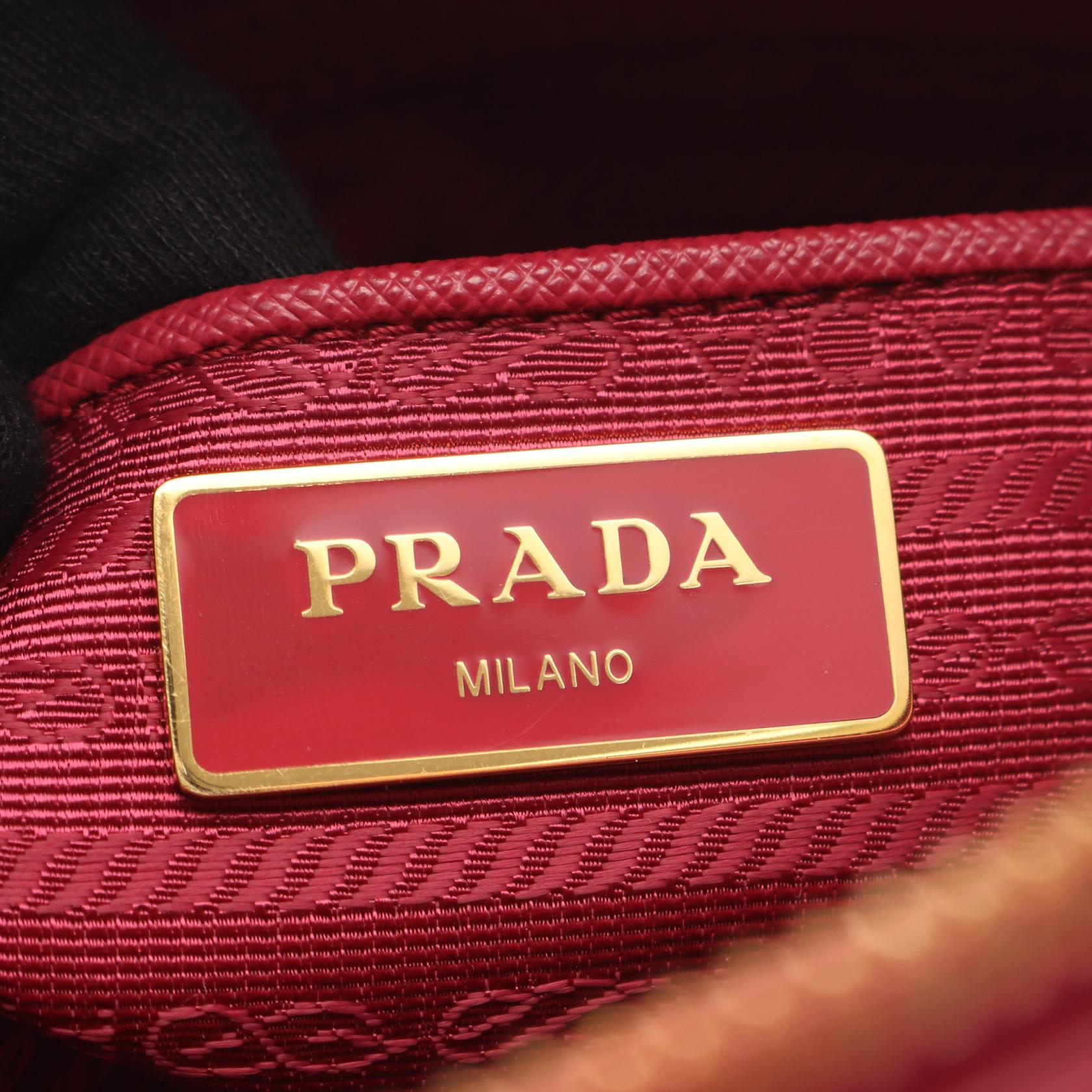PRADA Prada Tessuto Saffiano Handbag Pink Nylon×saffiano Leather 1bb013 image 4