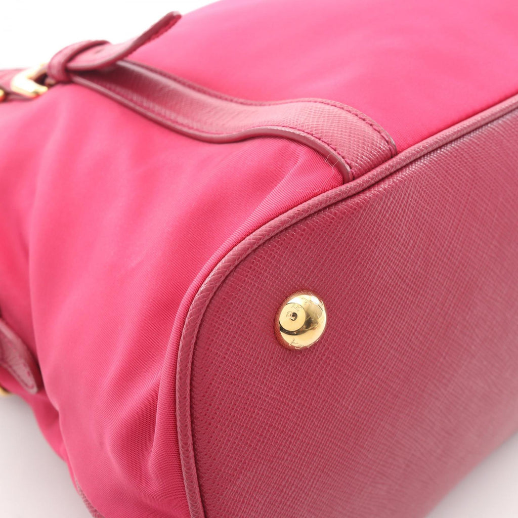 PRADA Prada Tessuto Saffiano Handbag Pink Nylon×saffiano Leather 1bb013 image 5