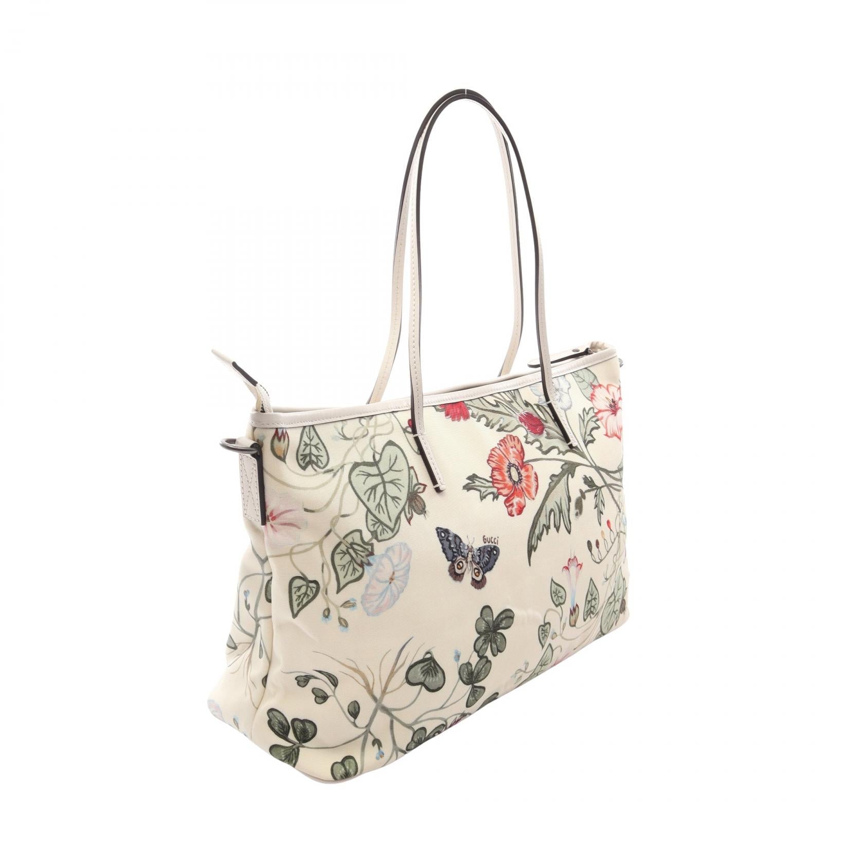 GUCCI Gucci Chris Knight Flora Tote Bag Beige/Multicolor Leather×nylon Canvas 353437 image 2