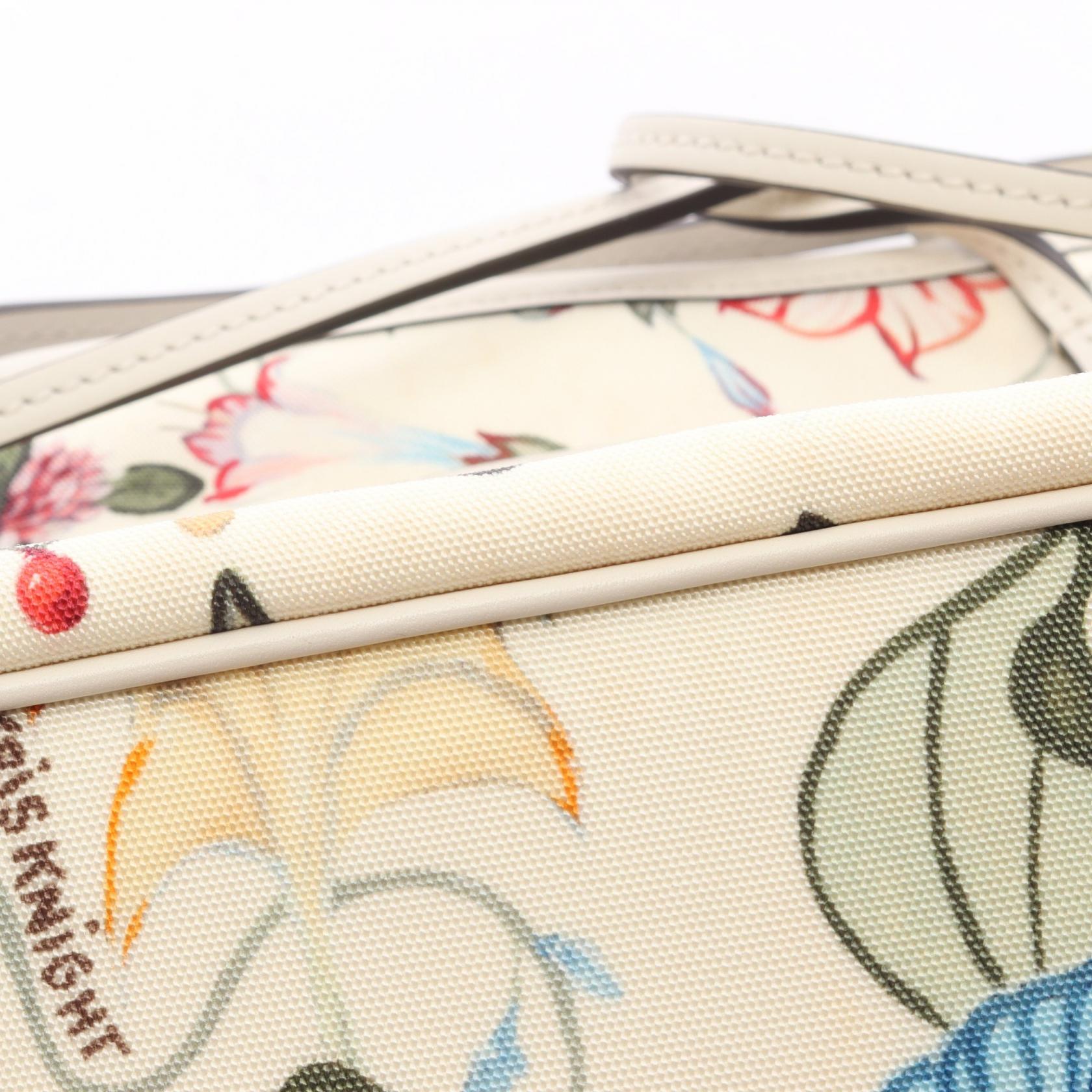 GUCCI Gucci Chris Knight Flora Tote Bag Beige/Multicolor Leather×nylon Canvas 353437 image 9