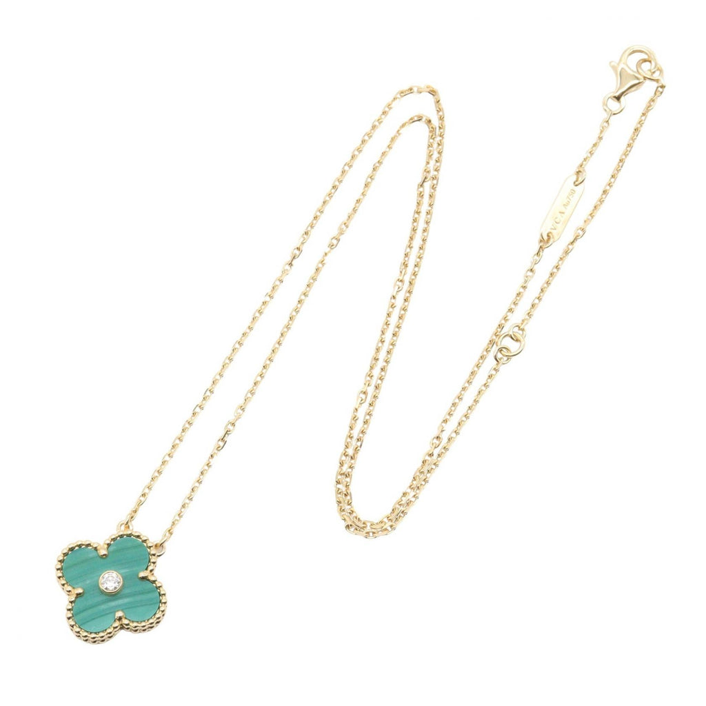 VAN CLEEF & ARPELS Van Cleef & Arpels Vintage Alhambra Malachite Necklace 1pd Necklace Gold/Green/Clear K18 (yellow Gold)×diamond×malachite image 2
