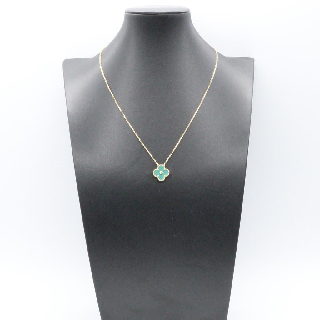 VAN CLEEF & ARPELS Van Cleef & Arpels Vintage Alhambra Malachite Necklace 1pd Necklace Gold/Green/Clear K18 (yellow Gold)×diamond×malachite image 6