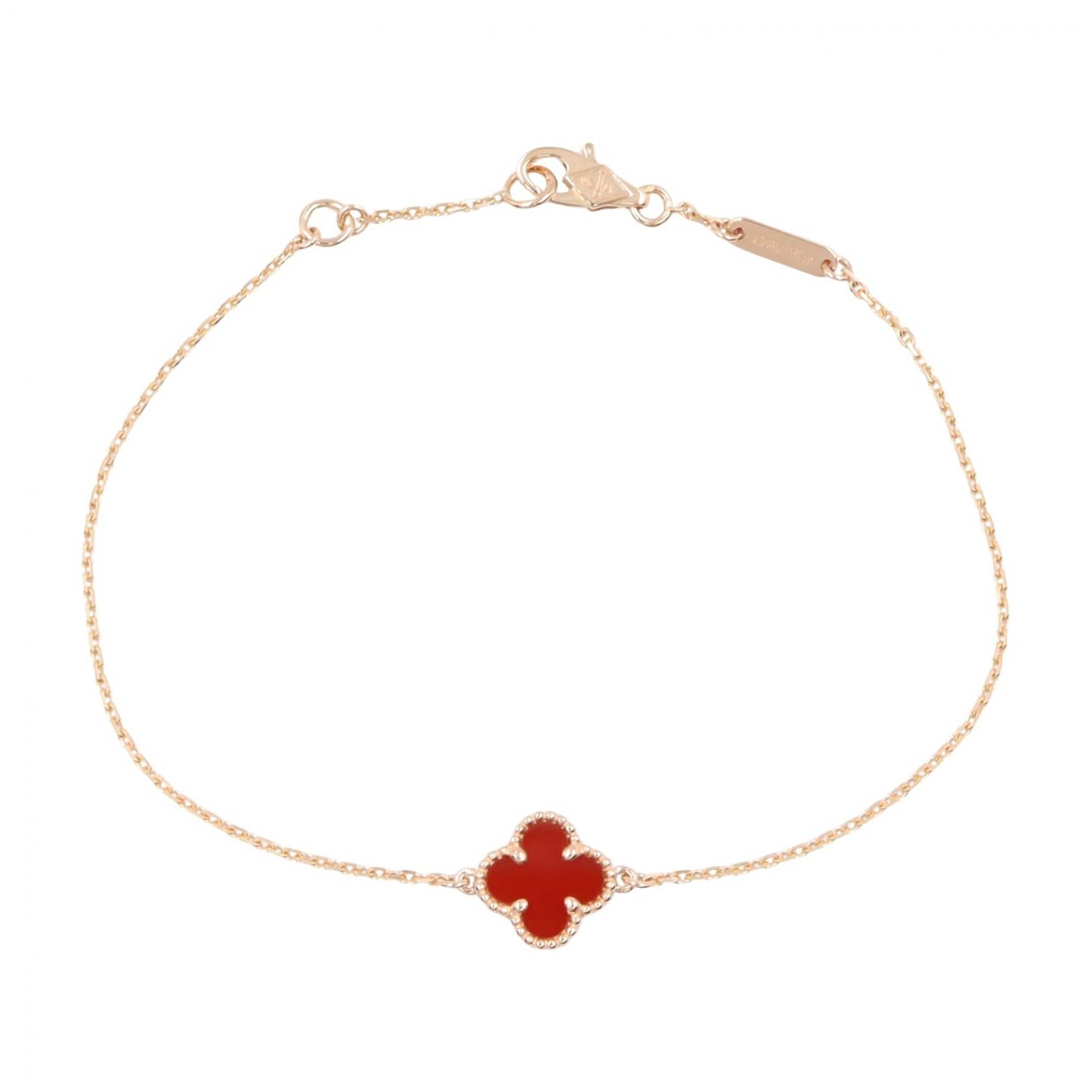 VAN CLEEF & ARPELS Van Cleef & Arpels Sweet Alhambra Carnelian Bracelet Bracelet Gold/Red K18pg（rose Gold）×carnelian Vcarn59k00 image 1