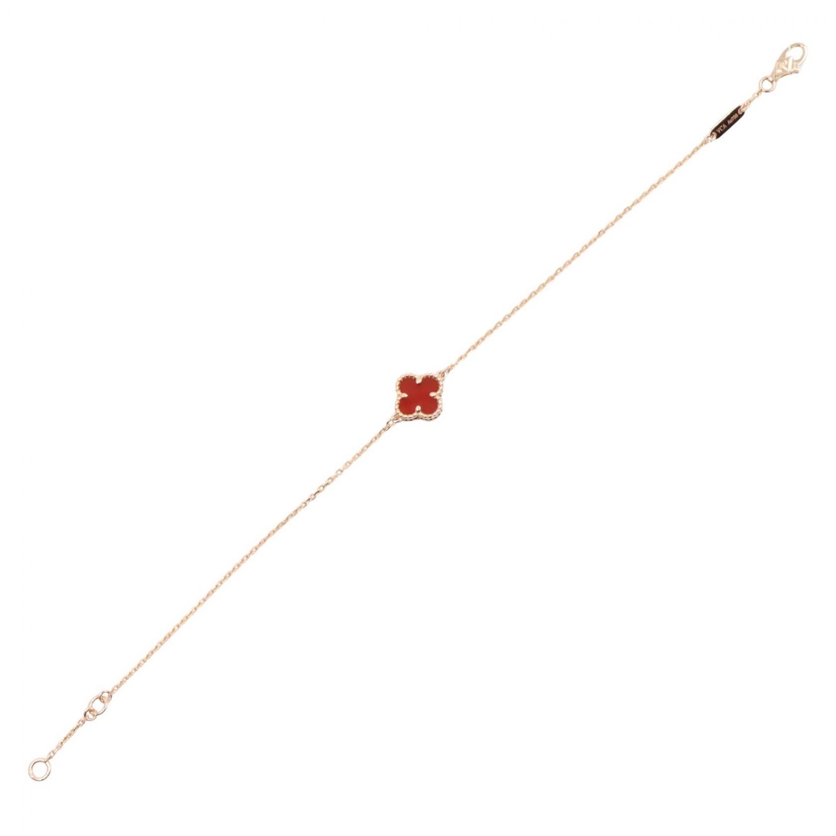 VAN CLEEF & ARPELS Van Cleef & Arpels Sweet Alhambra Carnelian Bracelet Bracelet Gold/Red K18pg（rose Gold）×carnelian Vcarn59k00 image 3