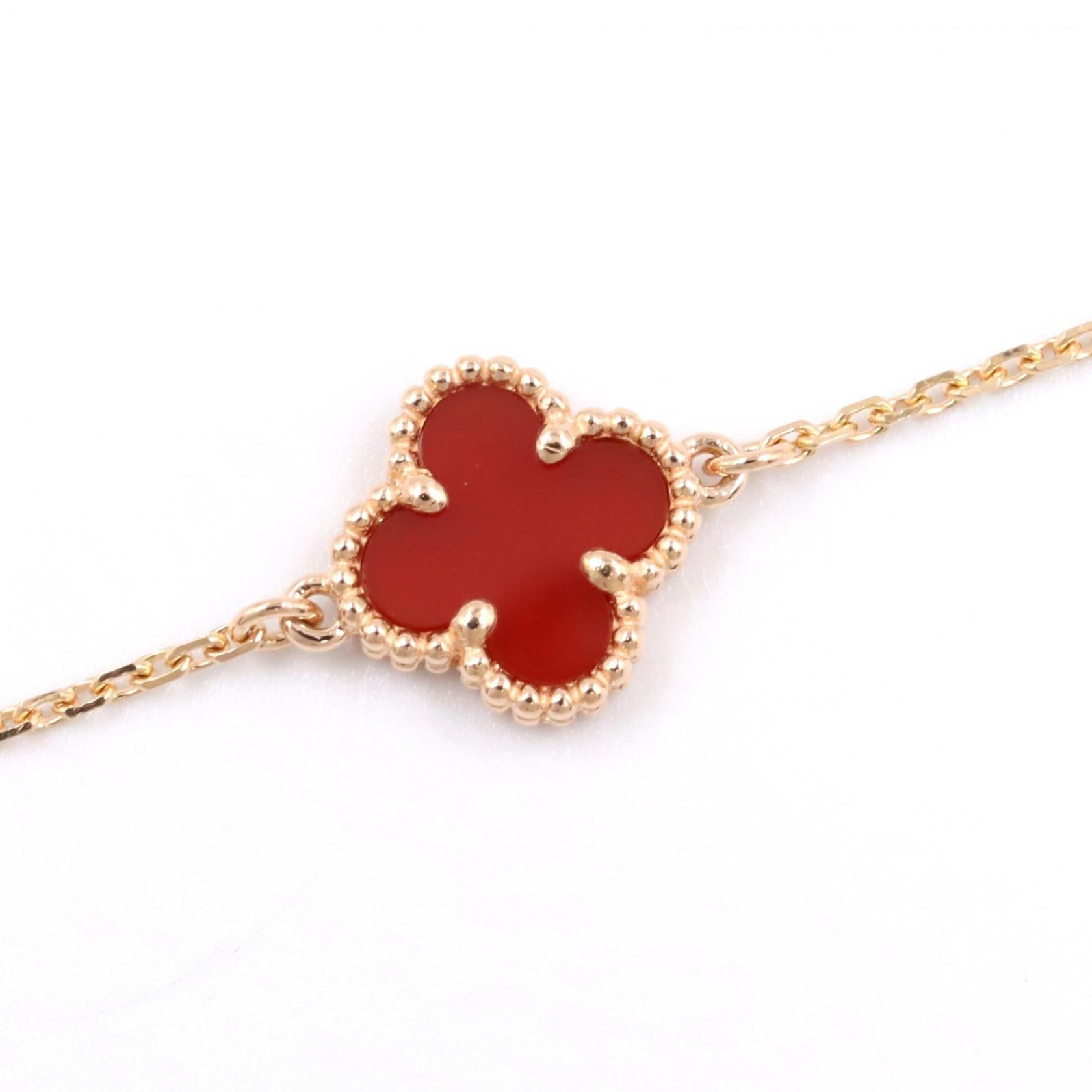 VAN CLEEF & ARPELS Van Cleef & Arpels Sweet Alhambra Carnelian Bracelet Bracelet Gold/Red K18pg（rose Gold）×carnelian Vcarn59k00 image 5