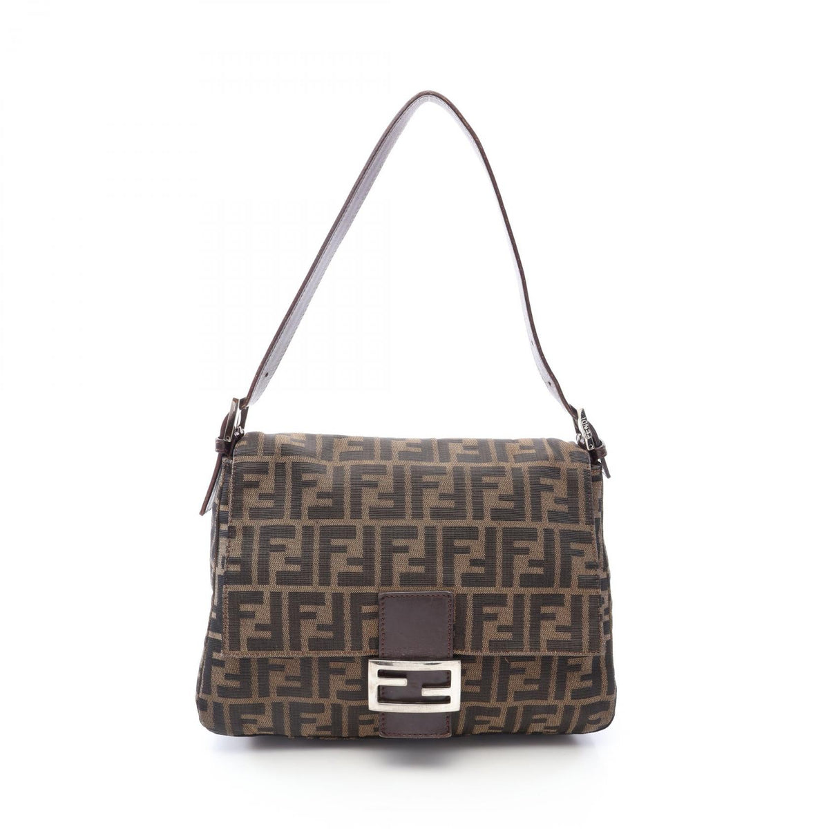 FENDI Fendi Mamma Bucket Zucca Shoulder Bag Brown/Black Canvas×leather 26325 image 1