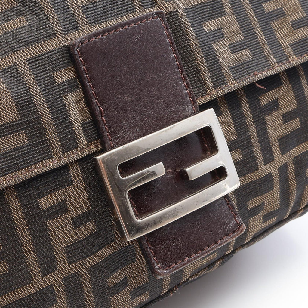 FENDI Fendi Mamma Bucket Zucca Shoulder Bag Brown/Black Canvas×leather 26325 image 8