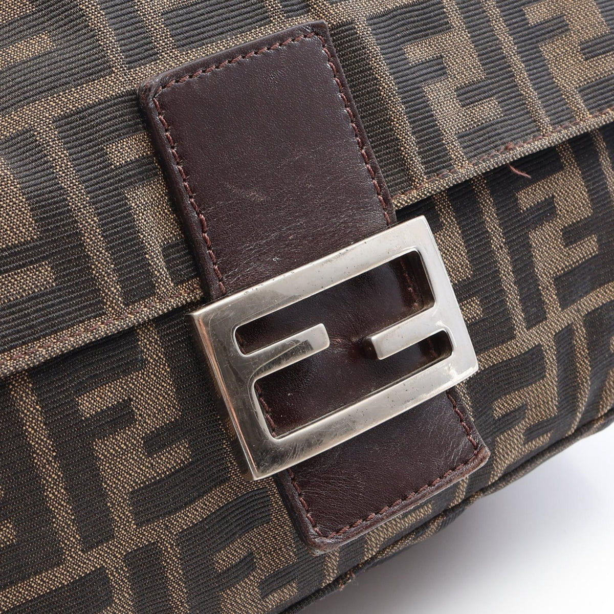 FENDI Fendi Mamma Bucket Zucca Shoulder Bag Brown/Black Canvas×leather 26325 image 8