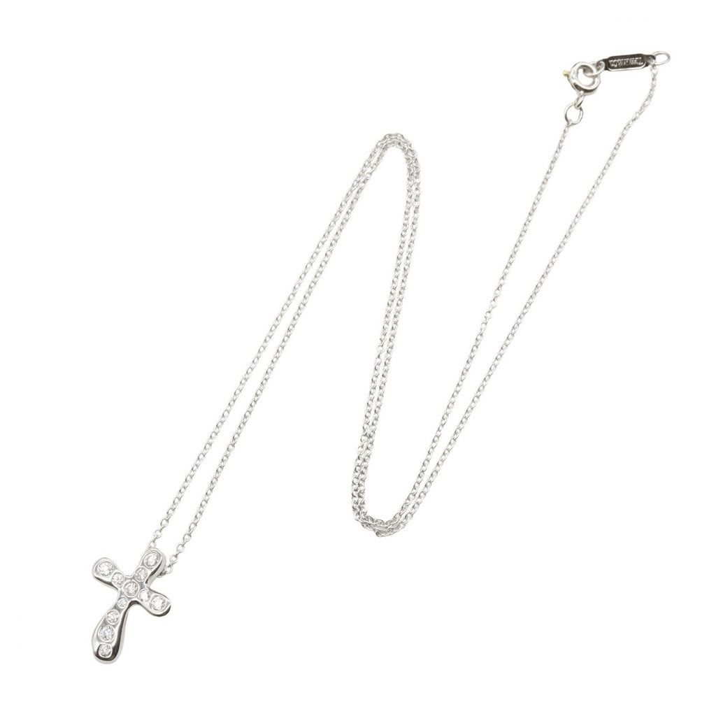 TIFFANY＆CO Tiffany＆co Dots Cross Diamond Necklace Necklace Silver/Clear Pt950 Platinum×diamond image 2