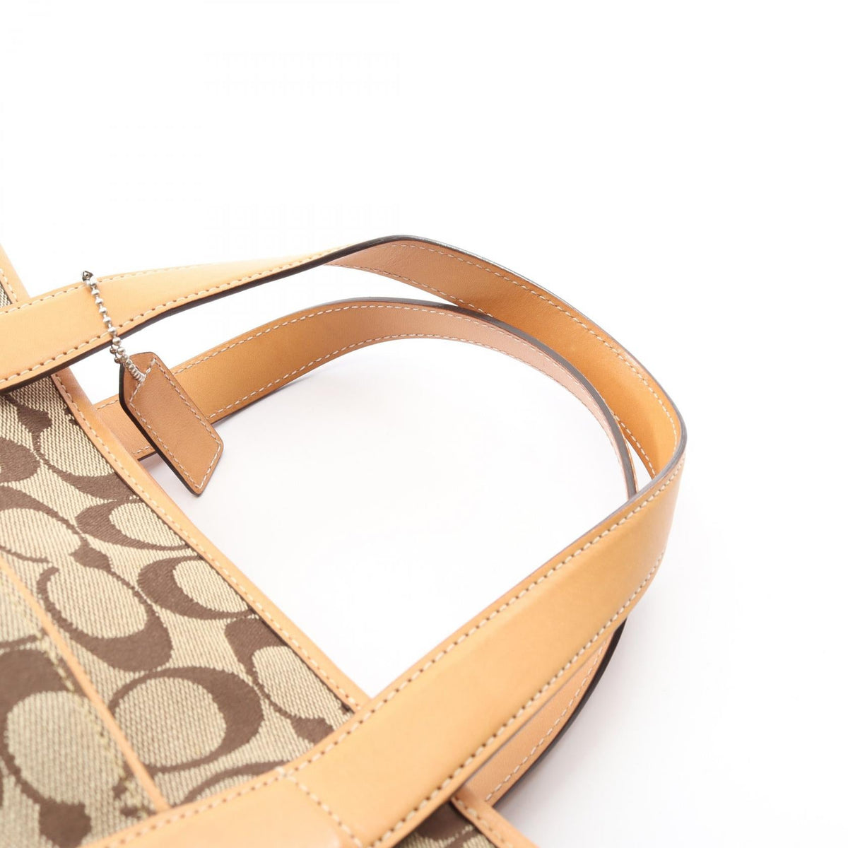 COACH Coach Signature Tote Hand Bag 6093 Canvas Leather Beige Brown Used Women image 11