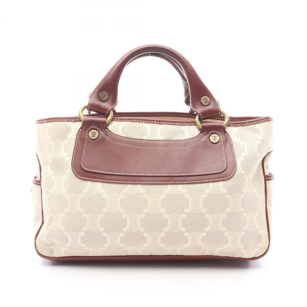 CELINE Celine Boogie Paris Macadam Handbag Canvas Leather Beige Brown Used Women image 1