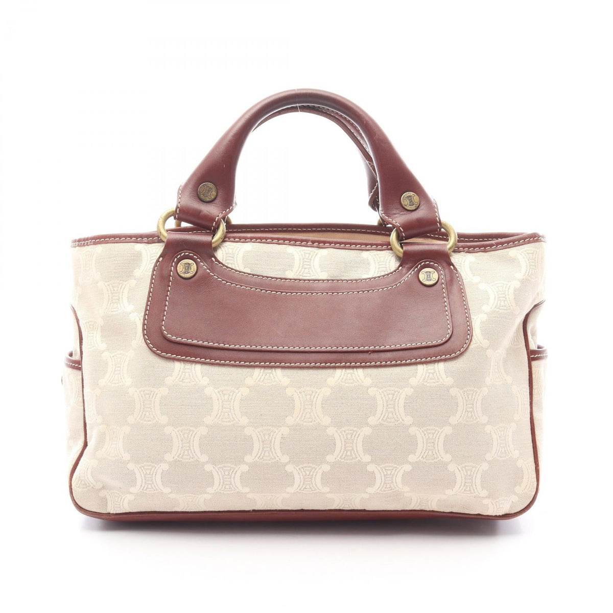 CELINE Celine Boogie Paris Macadam Handbag Canvas Leather Beige Brown Used Women image 1