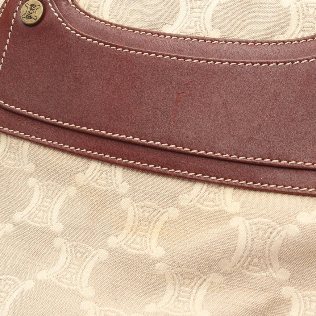 CELINE Celine Boogie Paris Macadam Handbag Canvas Leather Beige Brown Used Women image 10