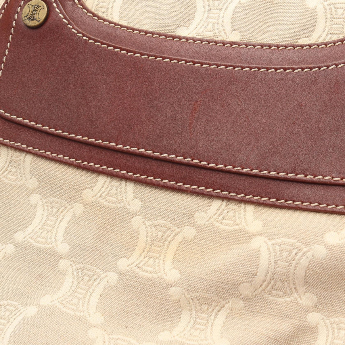 CELINE Celine Boogie Paris Macadam Handbag Canvas Leather Beige Brown Used Women image 10