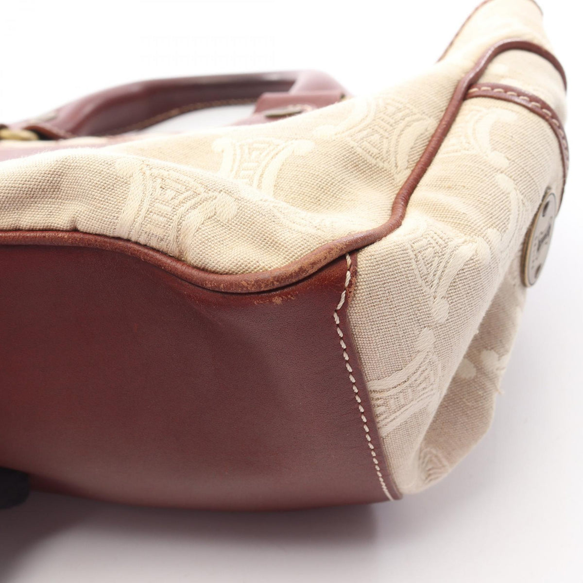 CELINE Celine Boogie Paris Macadam Handbag Canvas Leather Beige Brown Used Women image 11