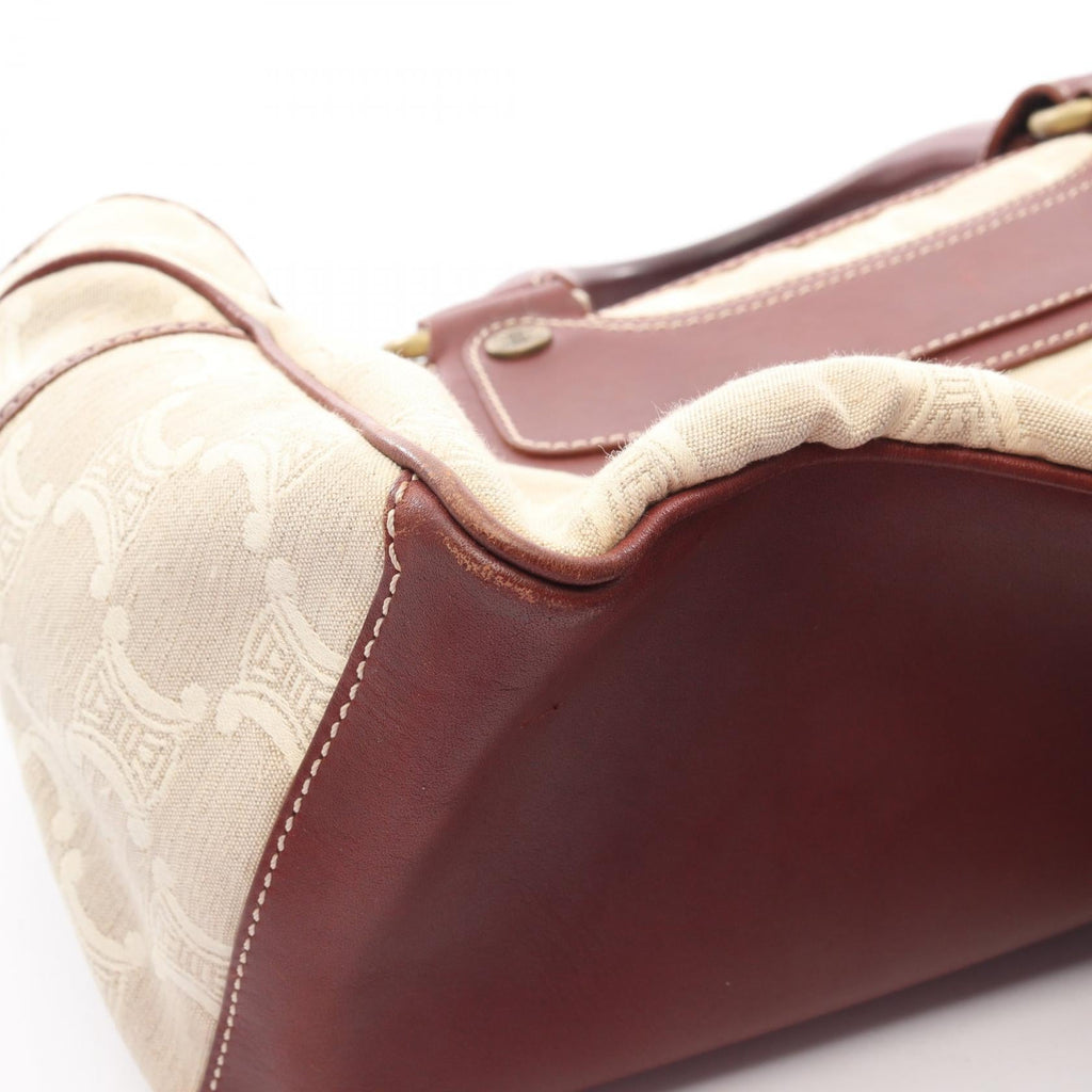 CELINE Celine Boogie Paris Macadam Handbag Canvas Leather Beige Brown Used Women image 12