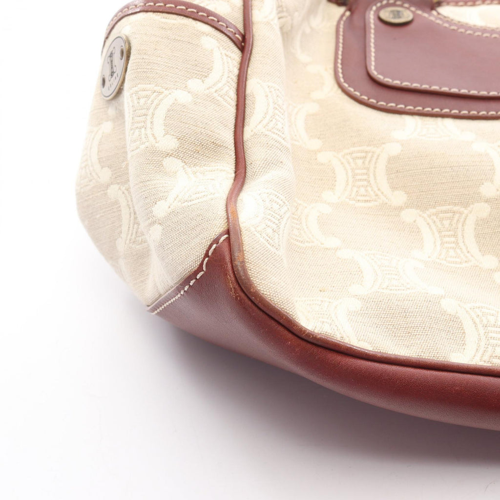 CELINE Celine Boogie Paris Macadam Handbag Canvas Leather Beige Brown Used Women image 14