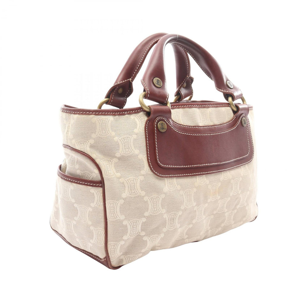 CELINE Celine Boogie Paris Macadam Handbag Canvas Leather Beige Brown Used Women image 2