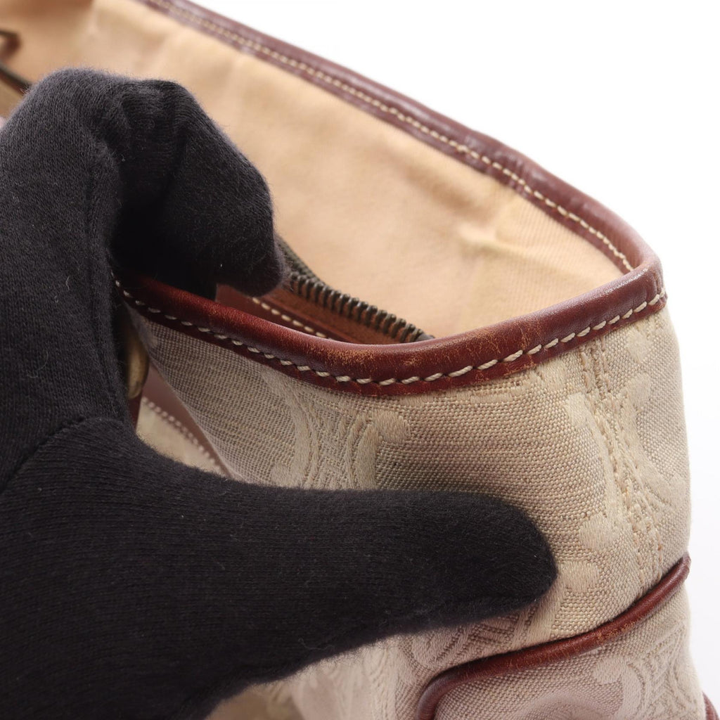 CELINE Celine Boogie Paris Macadam Handbag Canvas Leather Beige Brown Used Women image 9
