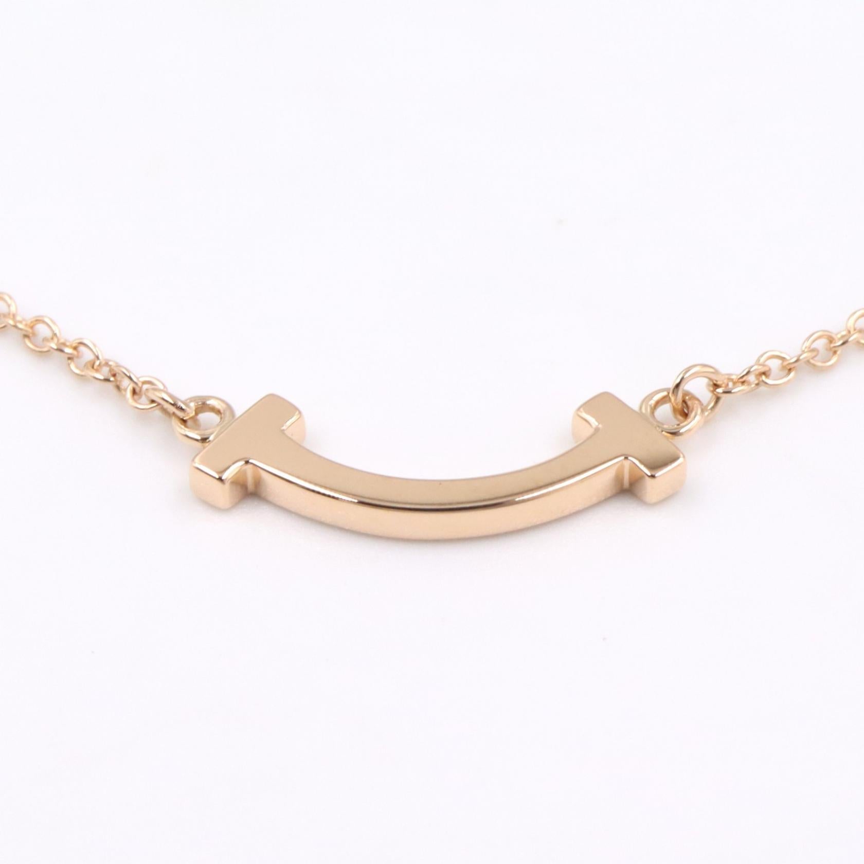 TIFFANY＆CO Tiffany＆co T Smile Mini Necklace Necklace Gold K18pg（rose Gold） image 6