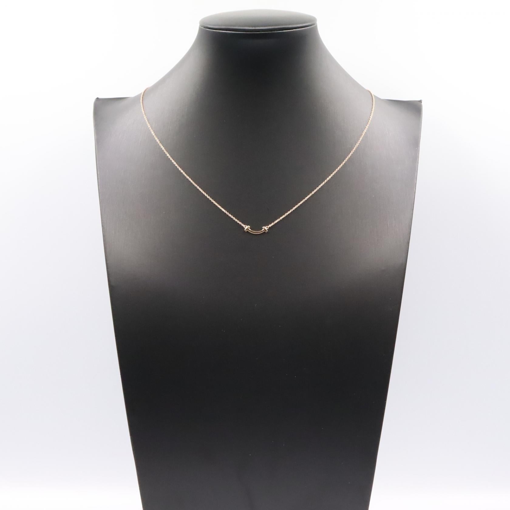 TIFFANY＆CO Tiffany＆co T Smile Mini Necklace Necklace Gold K18pg（rose Gold） image 7