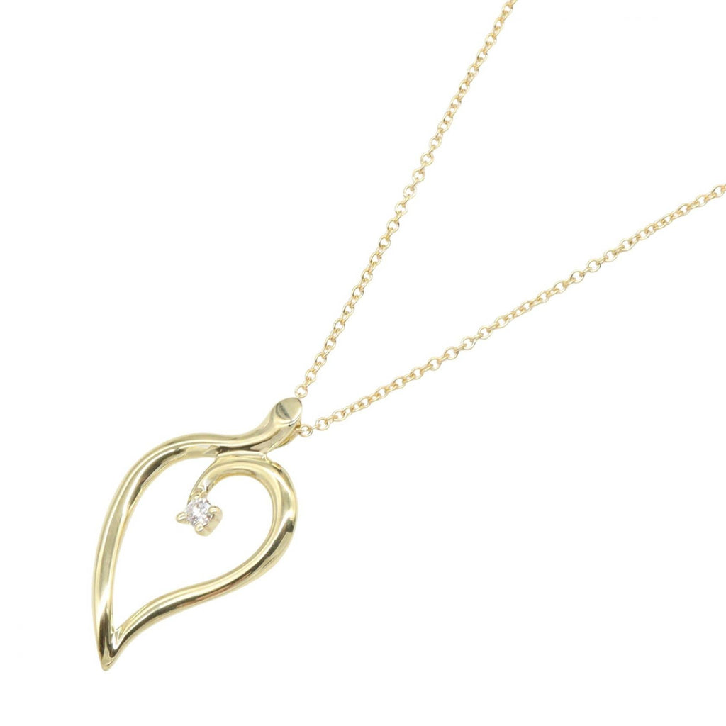TIFFANY＆CO Tiffany＆co Leaf Necklace Diamond Necklace Gold/Clear K18 (yellow Gold)×diamond image 1
