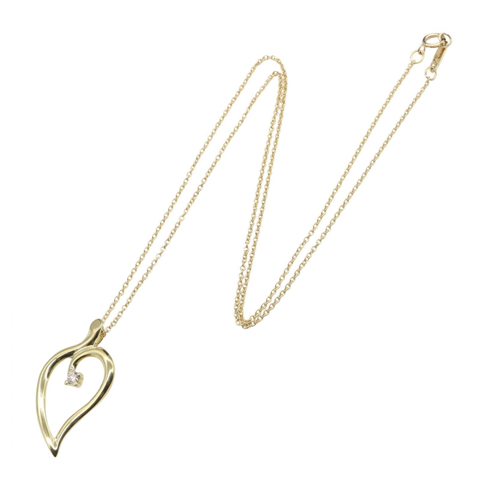 TIFFANY＆CO Tiffany＆co Leaf Necklace Diamond Necklace Gold/Clear K18 (yellow Gold)×diamond image 2