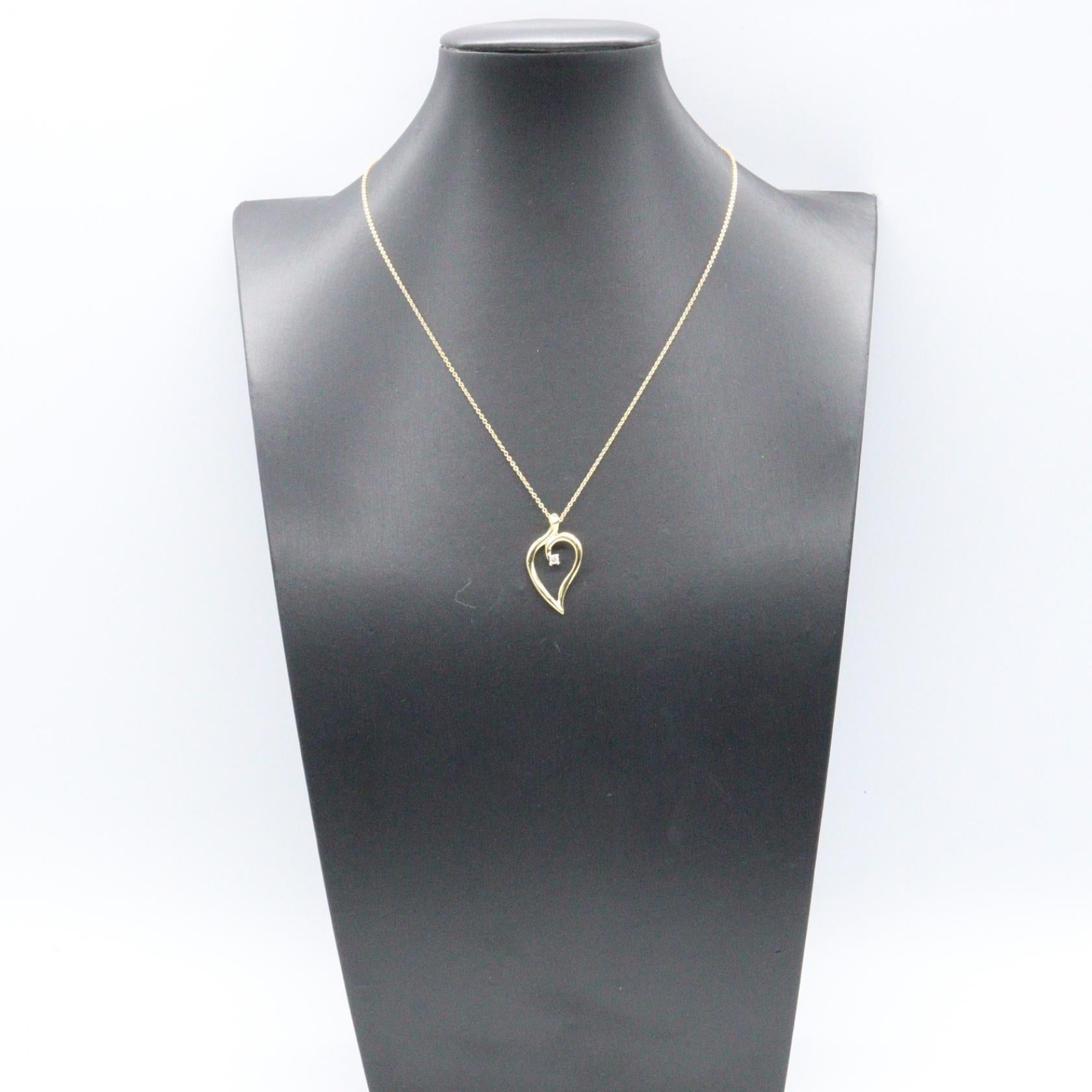 TIFFANY＆CO Tiffany＆co Leaf Necklace Diamond Necklace Gold/Clear K18 (yellow Gold)×diamond image 6