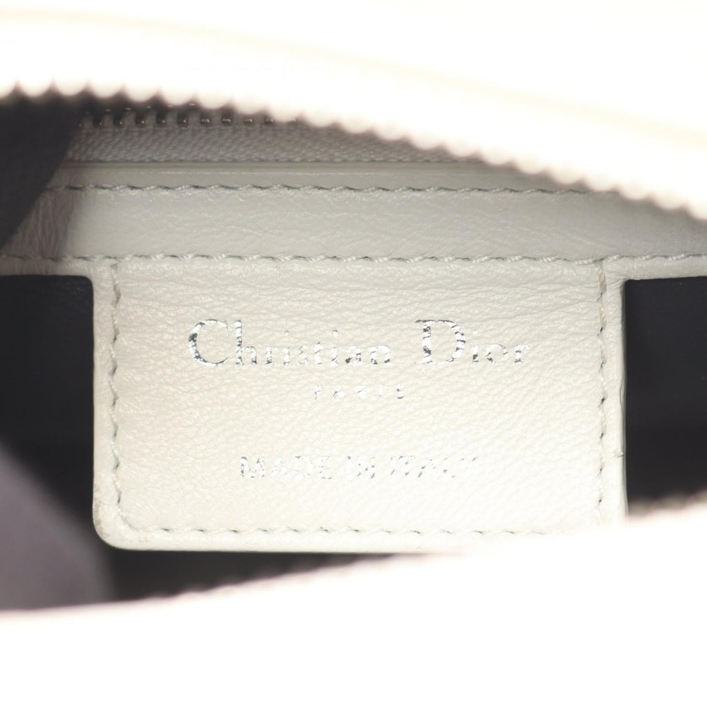 DIOR Dior Lady Dior Shoulder Handbag Leather Silver White Multicolor Used Women Shw image 4