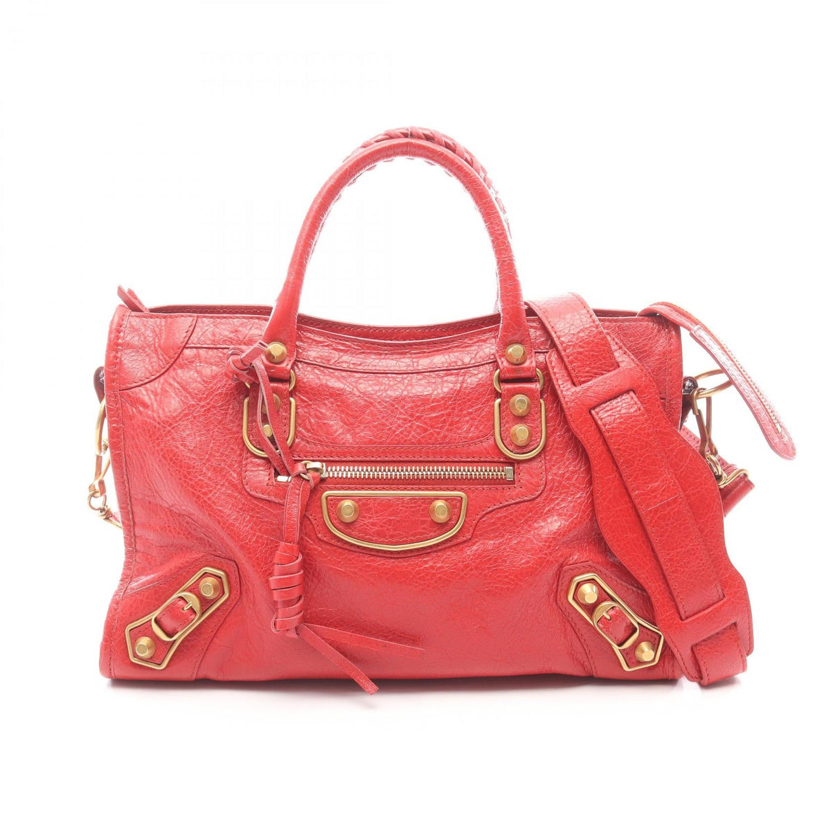 BALENCIAGA Balenciaga Le City Small 2way Handbag Red Leather image 1