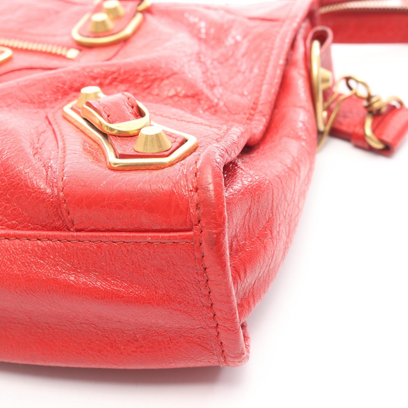 BALENCIAGA Balenciaga Le City Small 2way Handbag Red Leather image 10