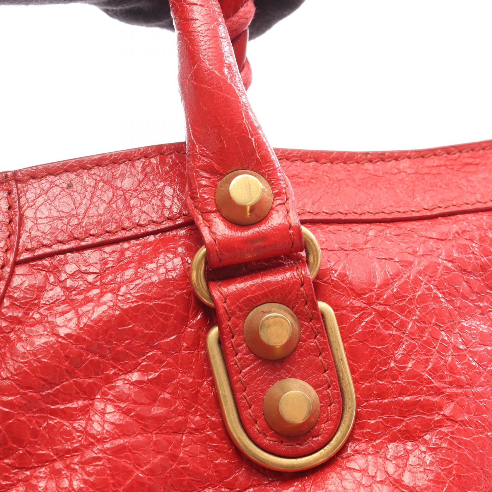BALENCIAGA Balenciaga Le City Small 2way Handbag Red Leather image 6