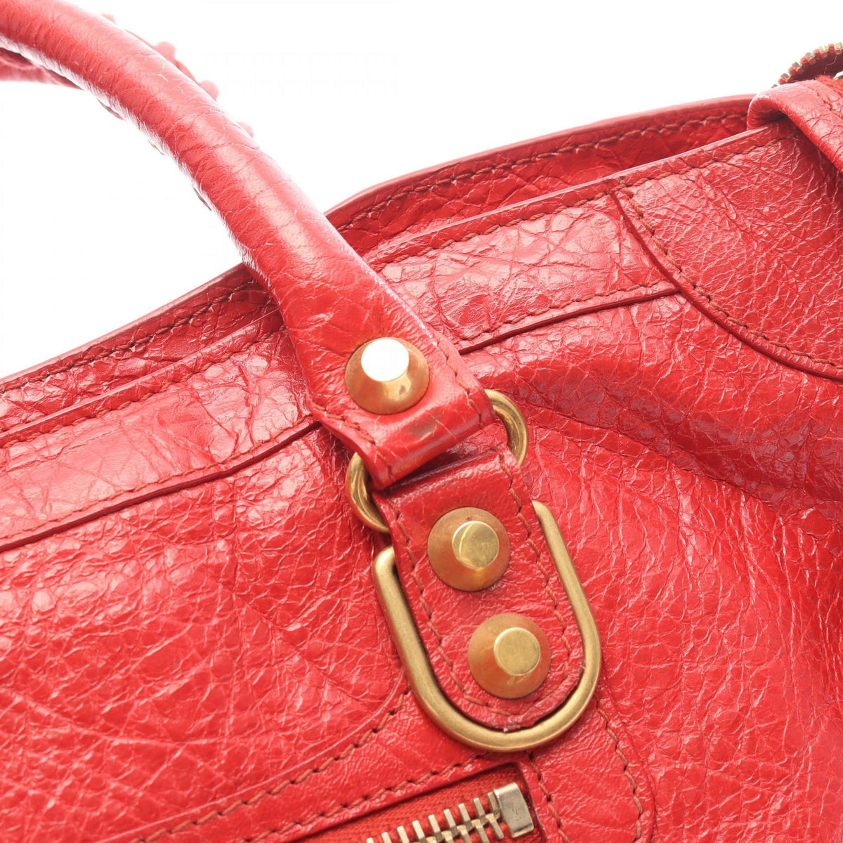 BALENCIAGA Balenciaga Le City Small 2way Handbag Red Leather image 8