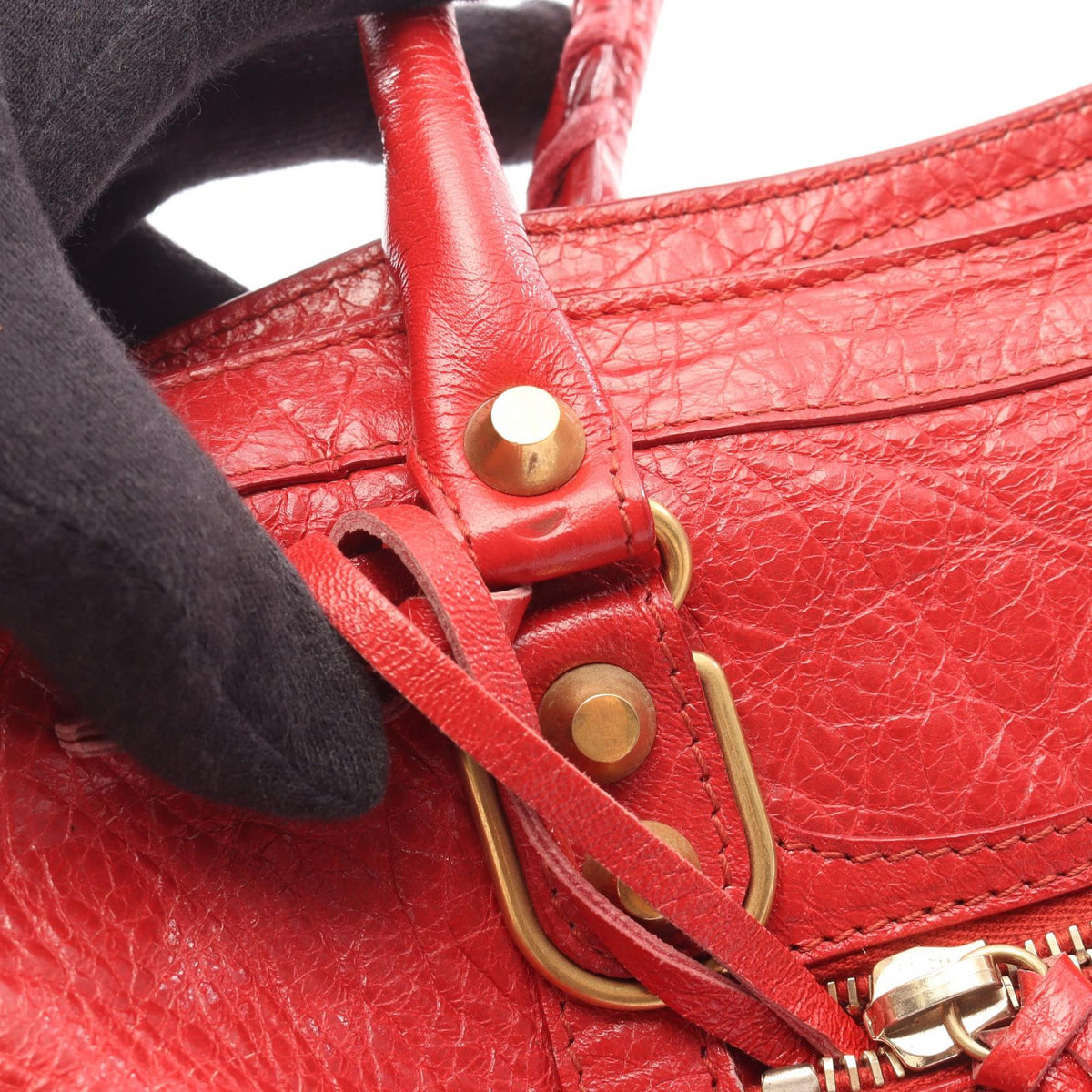 BALENCIAGA Balenciaga Le City Small 2way Handbag Red Leather image 9