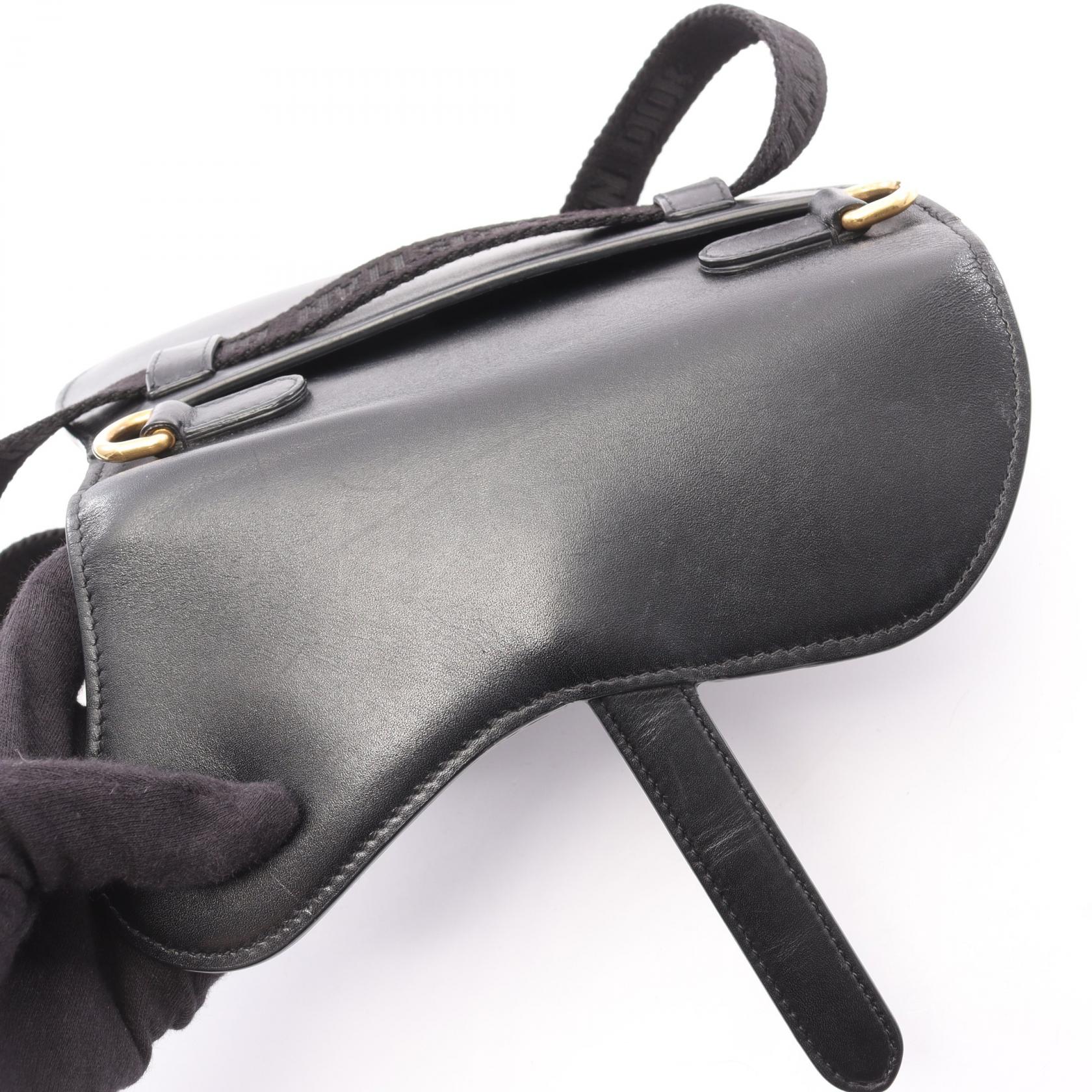 DIOR Dior Saddle Bag Waist Bag Body Bag Black Leather image 8