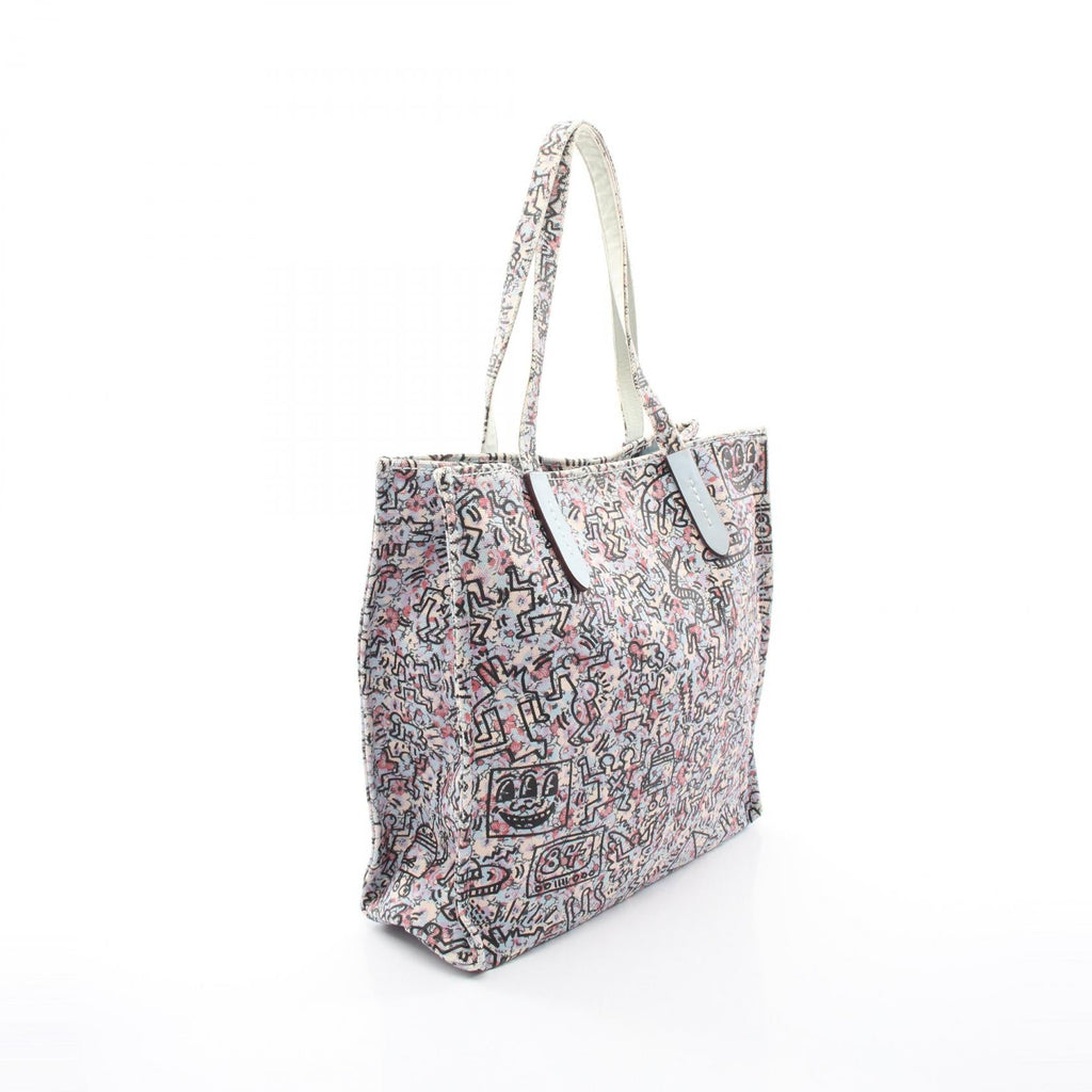 COACH Coach × Keith Haring Shoulder Tote Bag 28651 Canvas Leather Blue Used Women image 2
