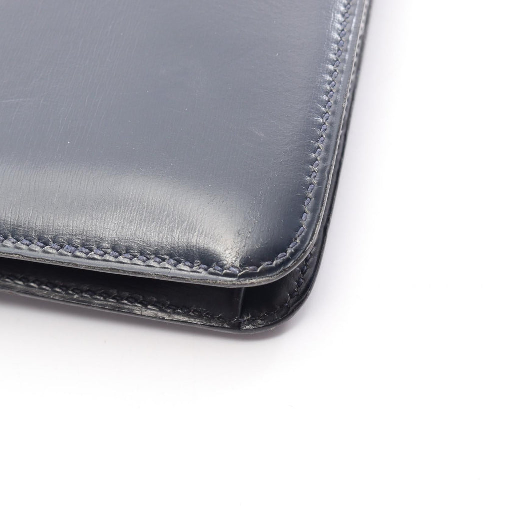 HERMES Hermes Vintage Tassel Crossbody Shoulder Bag Box Calf Leather Blue Indigo Used L image 14