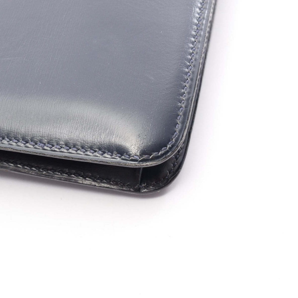 HERMES Hermes Vintage Tassel Crossbody Shoulder Bag Box Calf Leather Blue Indigo Used L image 14