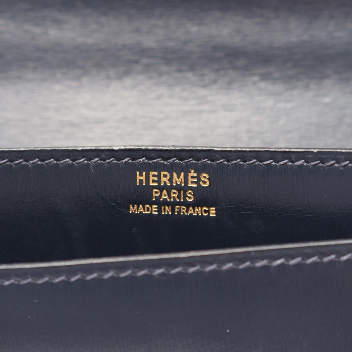 HERMES Hermes Vintage Tassel Crossbody Shoulder Bag Box Calf Leather Blue Indigo Used L image 4