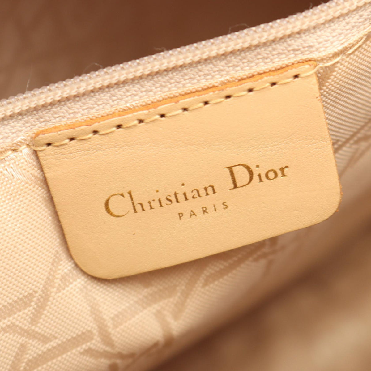 DIOR Christian Dior Lady Dior Large Cannage Tote Hand Bag Nylon Beige Used Women image 4