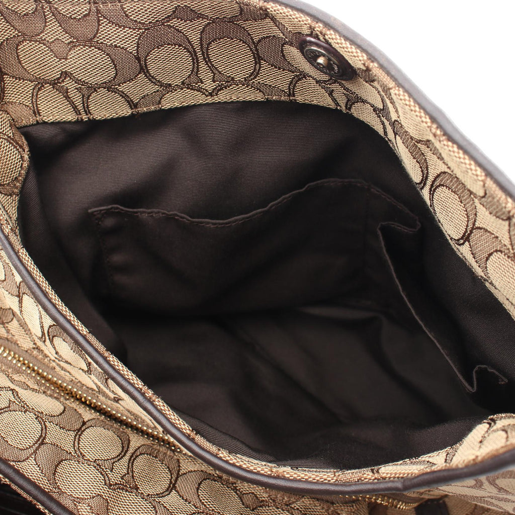 COACH Coach Outline Signature Phoebe Shoulder Bag Beige/Brown Canvas×leather F36424 image 10