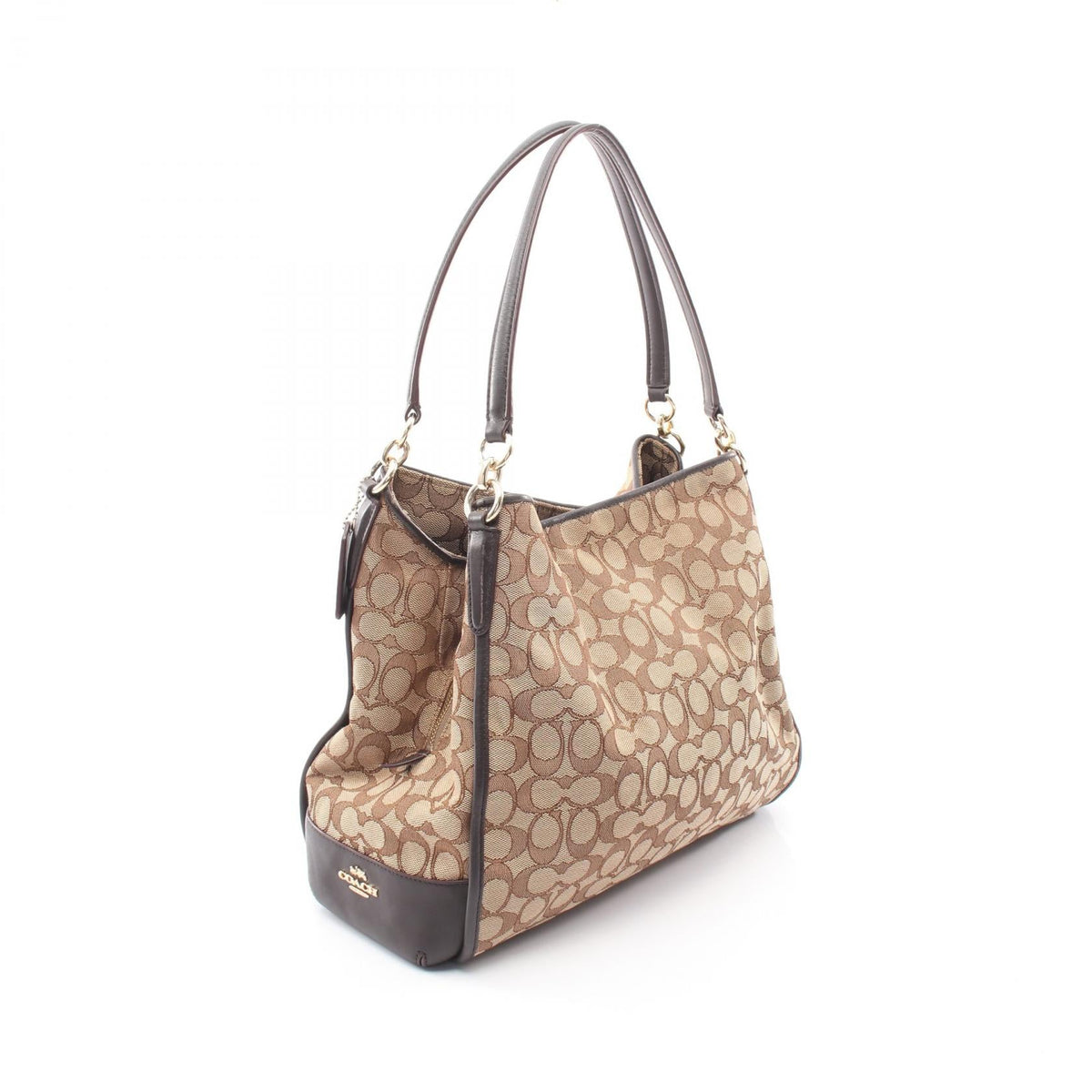 COACH Coach Outline Signature Phoebe Shoulder Bag Beige/Brown Canvas×leather F36424 image 2